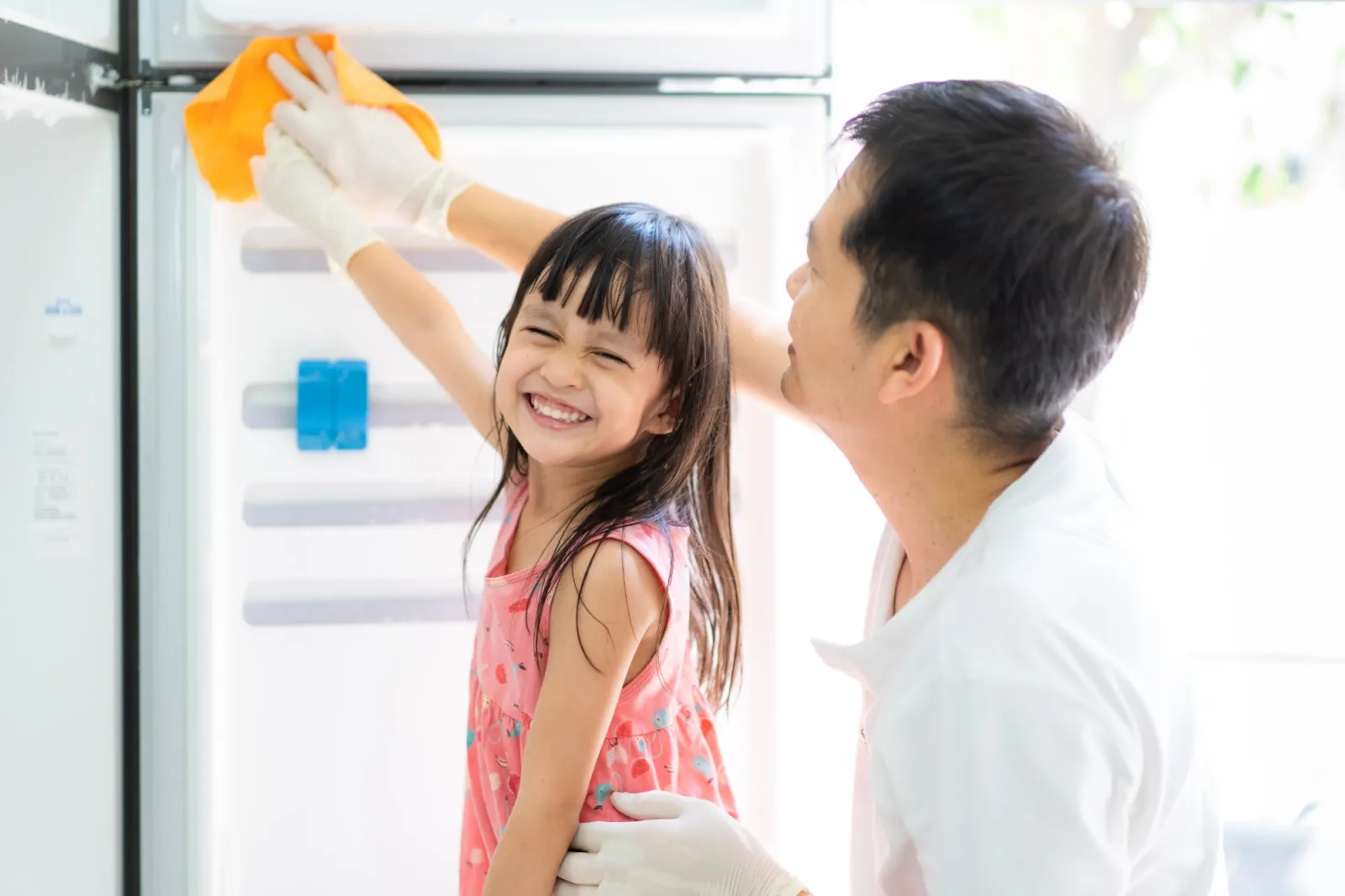 Ba con vệ sinh tủ lạnh