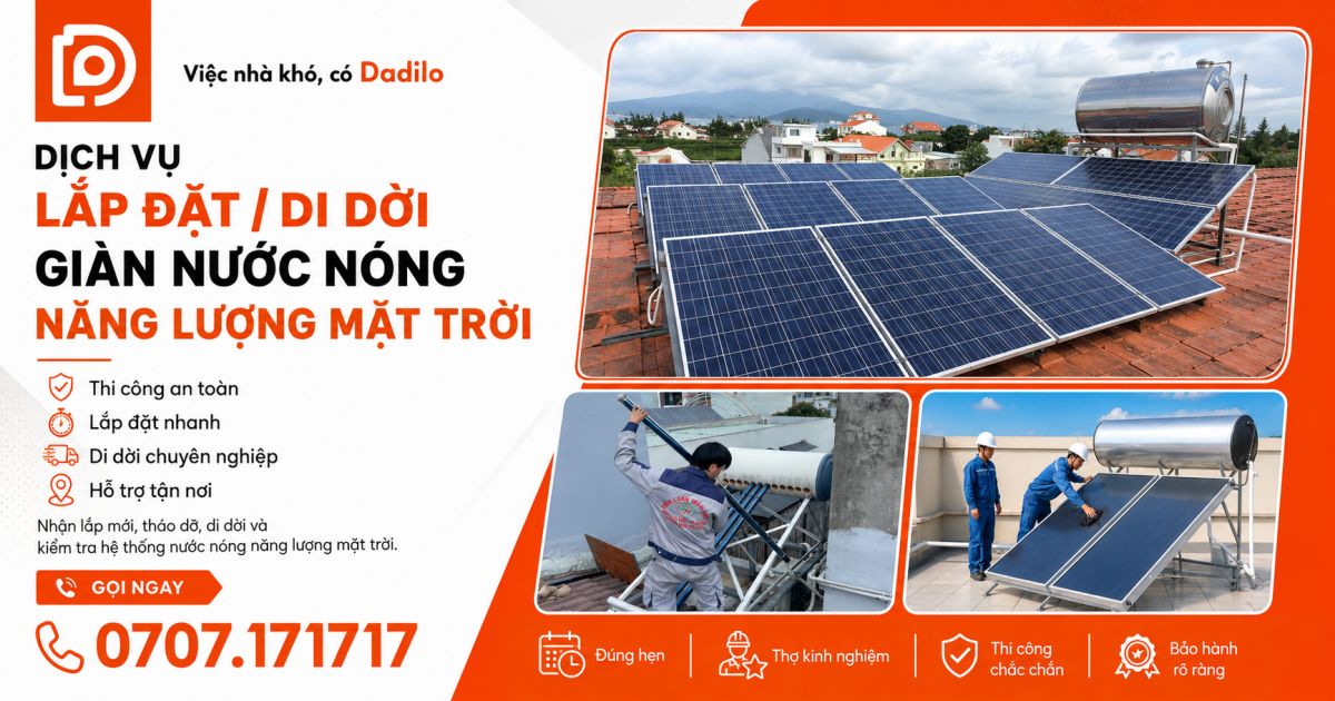 Lắp đặt/ di dời giàn nước nóng NLMT