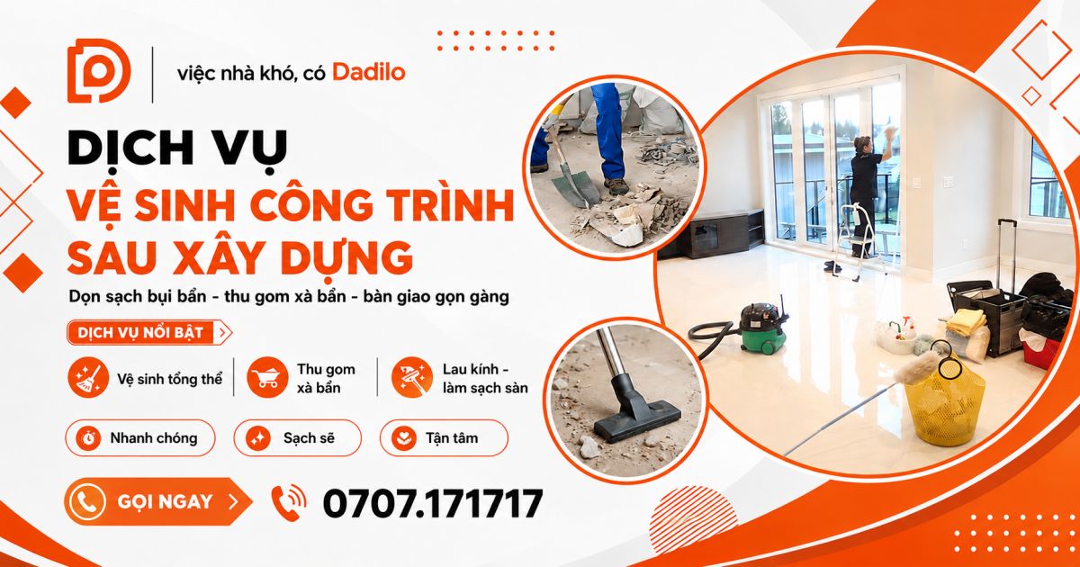 Vệ sinh công trình sau xây dựng