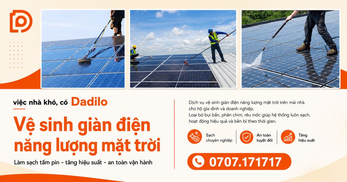 Dịch vụ vệ sinh giàn điện NLMT tại Khánh Hòa