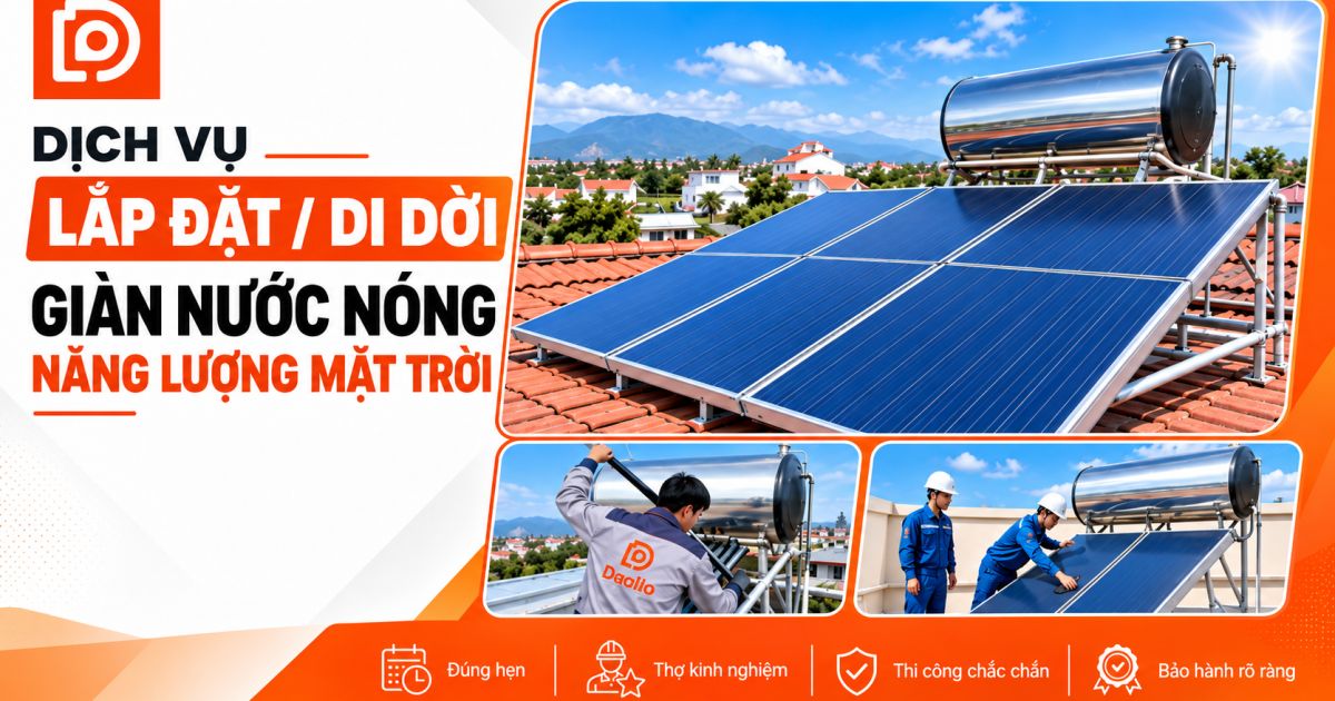 Lắp đặt/ di dời giàn nước nóng NLMT