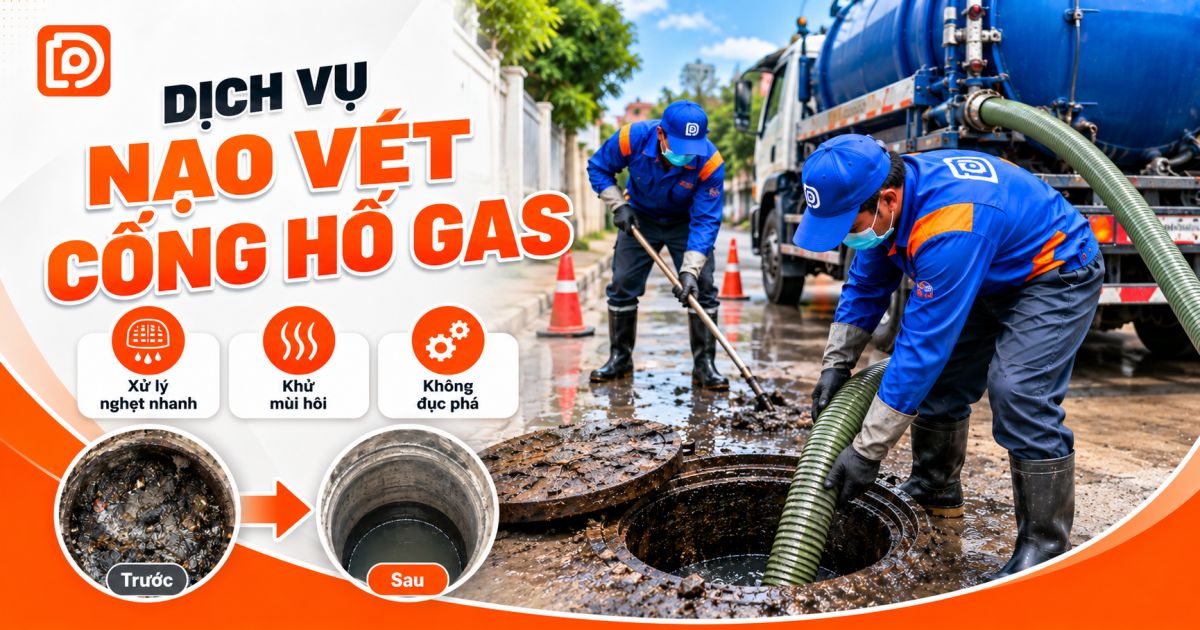 Nạo vét cống, hố gas