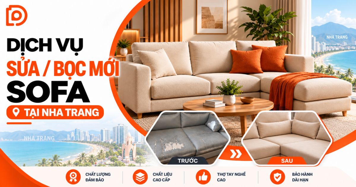 Dịch vụ sửa /bọc mới sofa tại Khánh Hòa