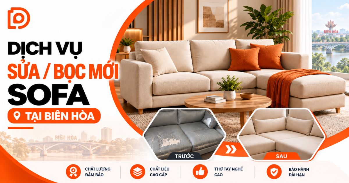 Dịch vụ sửa /bọc mới sofa tại Đồng Nai