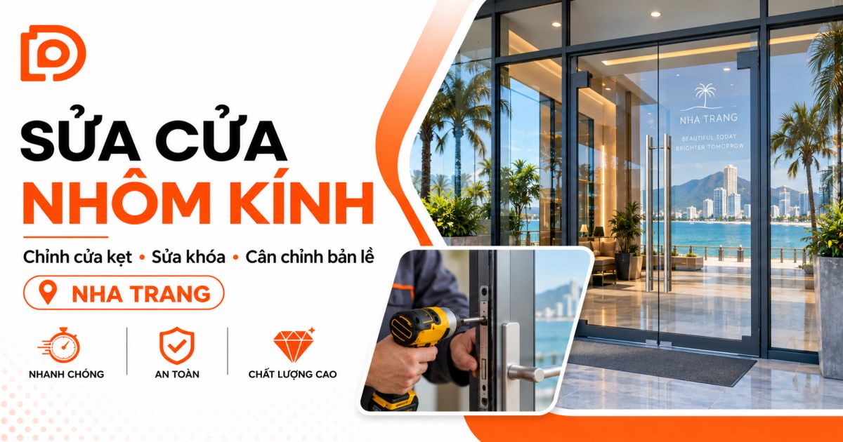 Dịch vụ sửa cửa nhôm/kính tại Khánh Hòa