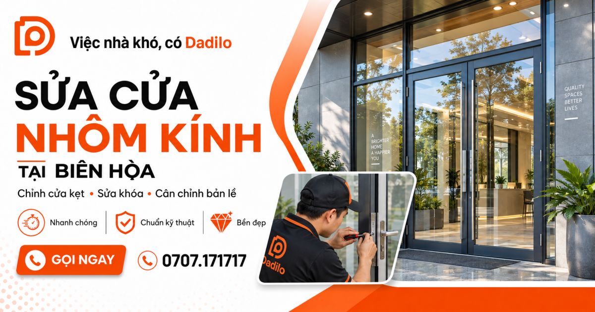 Dịch vụ sửa cửa nhôm/kính tại Đồng Nai