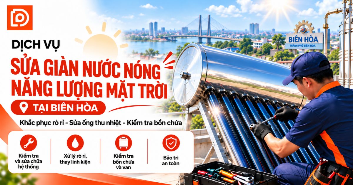 Dịch vụ sửa giàn nước nóng NLMT tại Đồng Nai