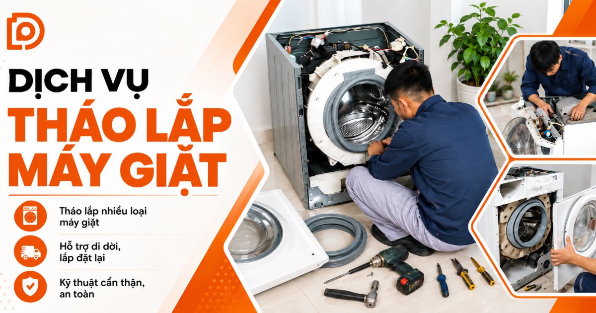 Tháo lắp máy giặt