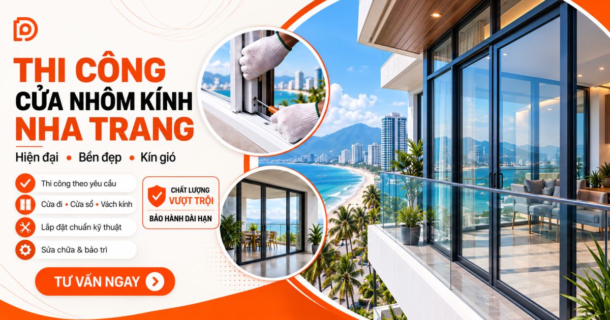Dịch vụ thi công cửa nhôm/kính tại Khánh Hòa