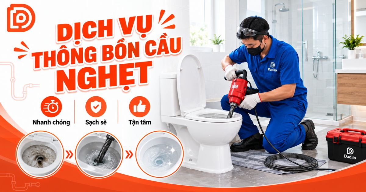 Thông bồn cầu nghẹt