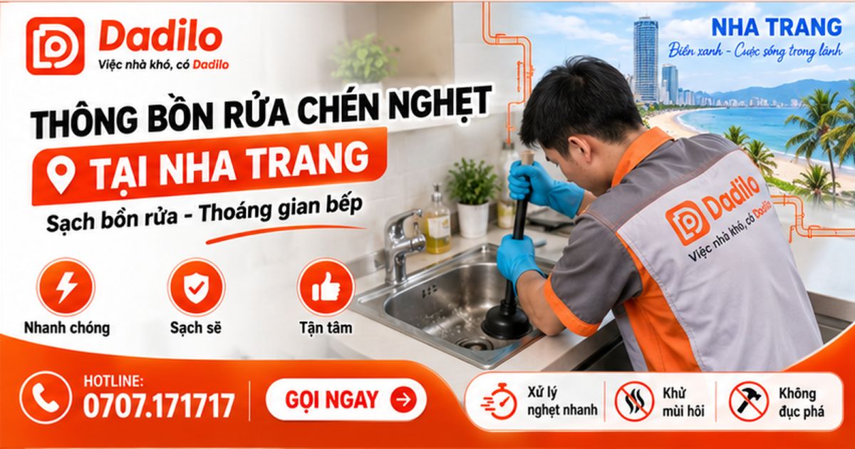 Dịch vụ thông bồn rửa chén nghẹt tại Khánh Hòa