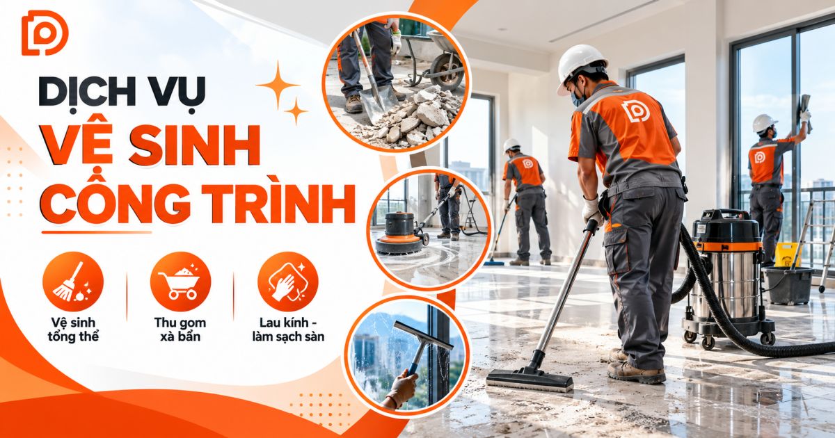 Vệ sinh công trình sau xây dựng