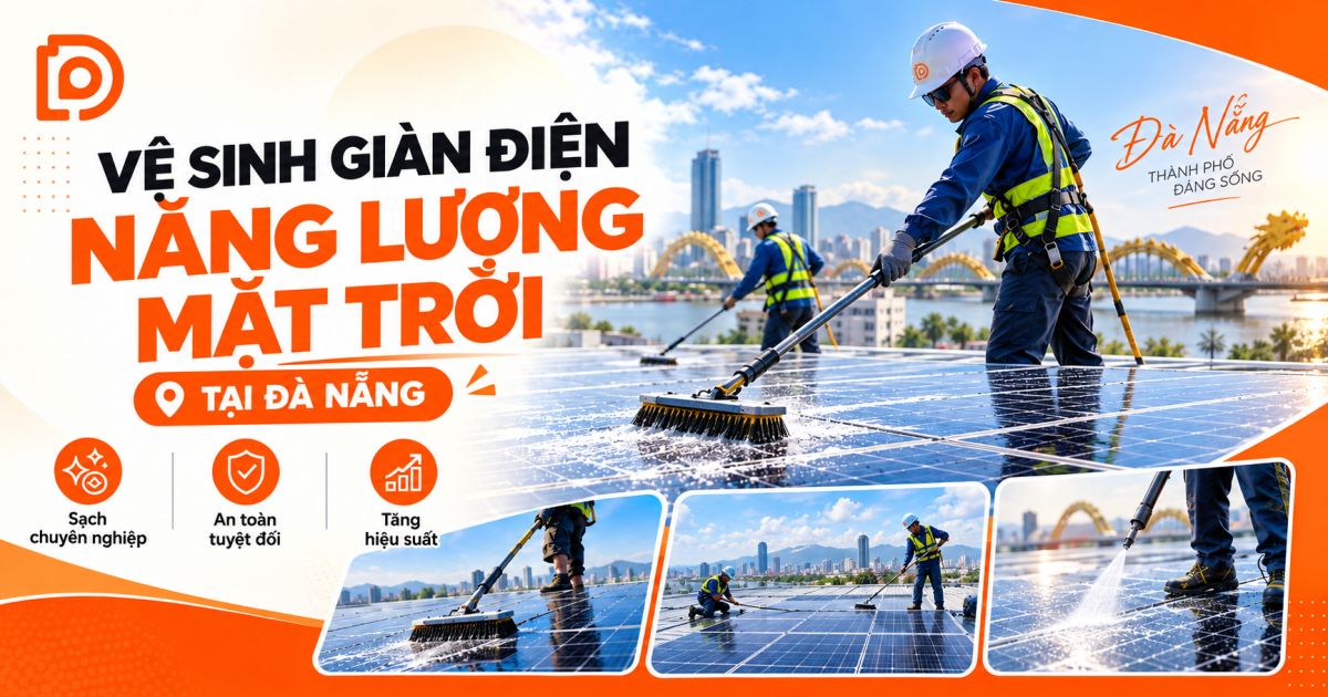 Dịch vụ vệ sinh giàn điện NLMT tại Đà Nẵng