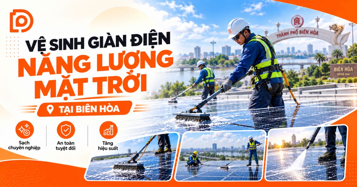 Dịch vụ vệ sinh giàn điện NLMT tại Đồng Nai