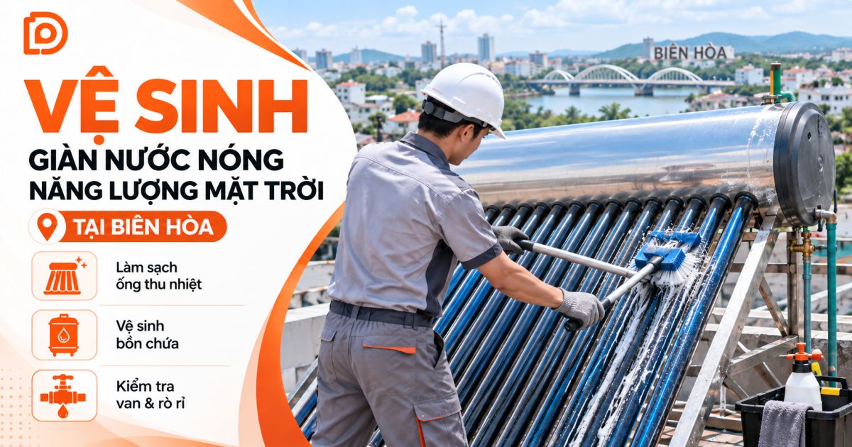 Dịch vụ vệ sinh giàn nước nóng NLMT tại Đồng Nai